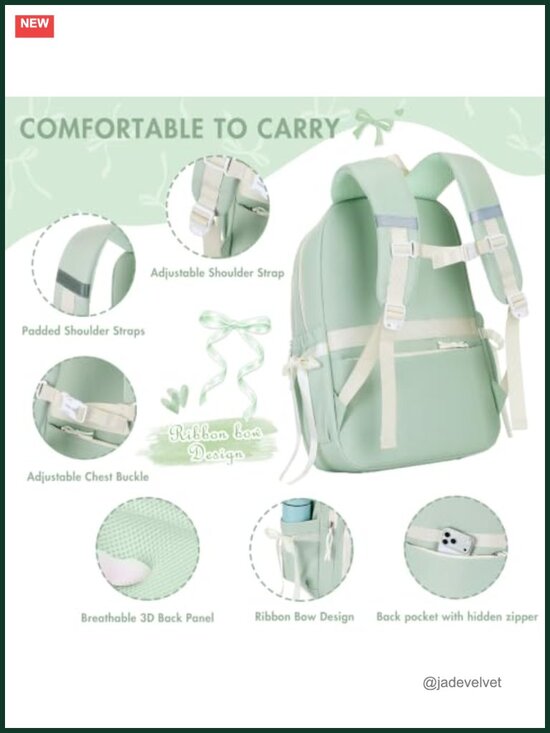 3-Piece Backpack Set with Insulated Lunch Bag and Pencil Case, Large Capacity main image 4
